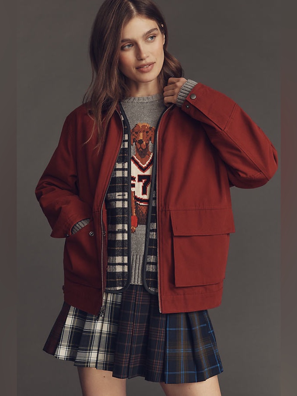 Alex Mill Red Cotton Utility Jacket
